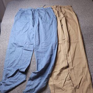 LOT OF 2 KingSize Pants Men 2XL B x38 Big Tall Tan Beige Blue Chino Khaki Cotton